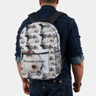 Mochila Impresa Su mascota personalizado de perro cinco fotos text