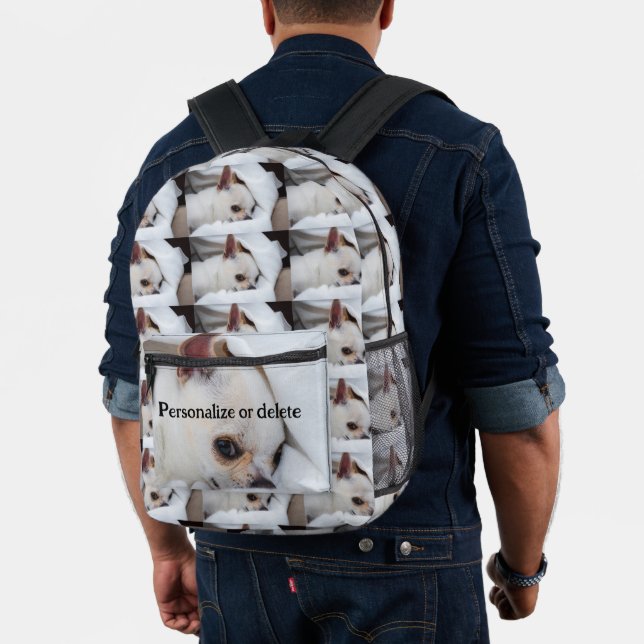 Mochila Impresa Su mascota personalizado de perro cinco fotos text (Insitu (Modelo))