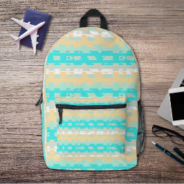 Mochila Impresa Suave Turquesa BeigeHeaven Patrón Totalmente