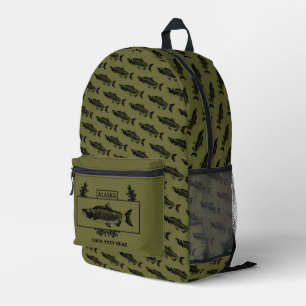 Mochila Impresa Subediada insignia de pescador de combate Alaska