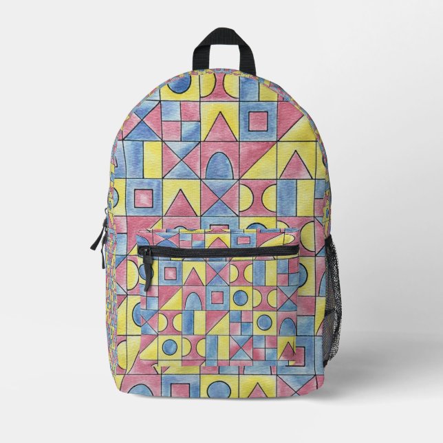 Mochila Impresa Sudoku One-Modern Minimalist Geometric Pattern (Anverso)