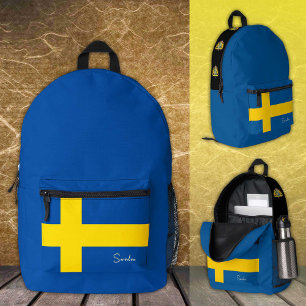 Mochila Impresa Suecia, mochila, Bandera sueca / patriótico