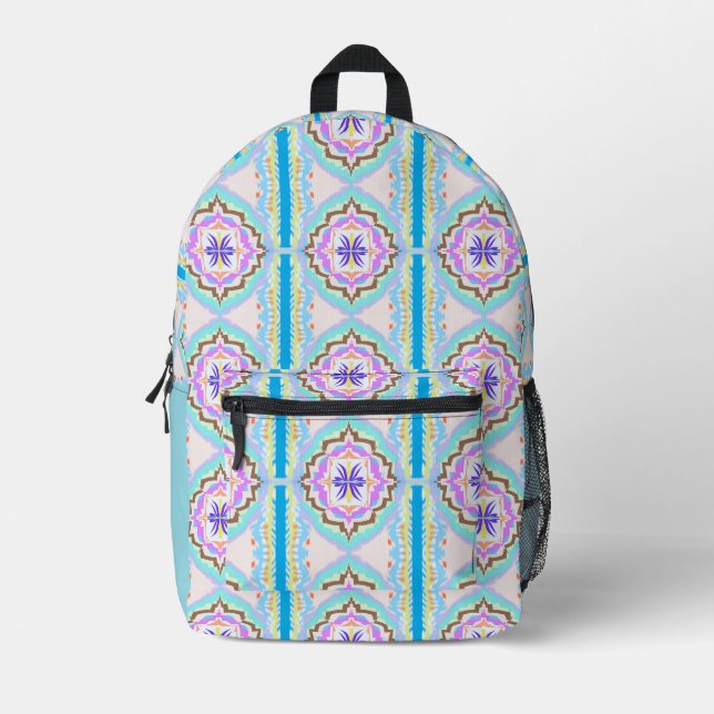 Mochila Impresa Sueño Pastel Boho Geométrico Caleidoscopio (Anverso)