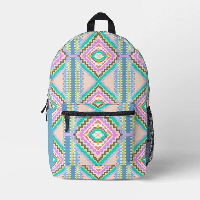 Mochila Impresa Sueño Pastel Eléctrico Caleidoscopio (Anverso)