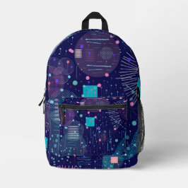 Mochila Impresa Sueños Azules Profundos Arte Abstracto