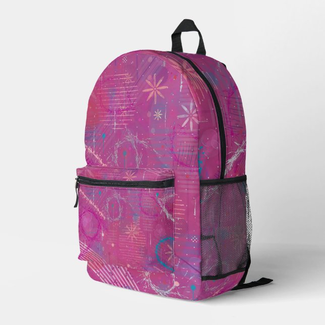 Mochila Impresa Sueños rosados abstractos  (Esquina derecha trasera )