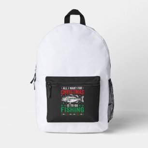 Mochila Impresa Suéter Feo de Pesca de Lubina en Navidad