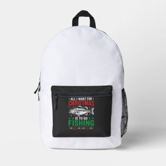 Mochila Impresa Suéter Feo de Pesca de Lubina en Navidad