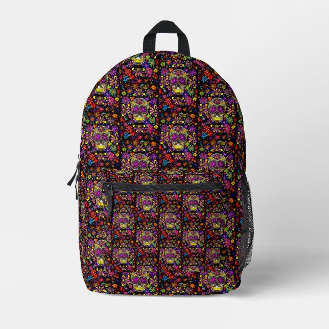 Mochila Impresa Sugar Skull Backpack (Anverso)