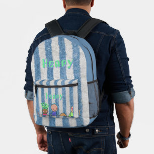 Mochila Impresa Suministro escolar personalizado con raya azul
