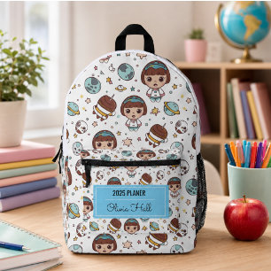 Mochila Impresa Suministros de Regreso a Clases de Espacio de Dibu