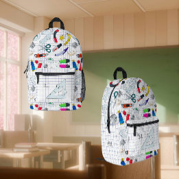 Mochila Impresa Suministros Escolares de mano