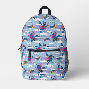 Mochila Impresa Super Grover Comic Rayado Patrón Azul