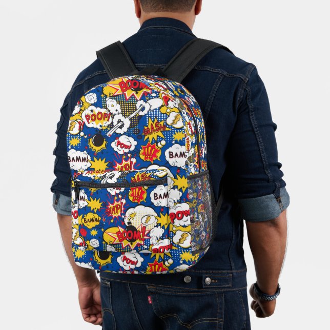 Mochila Impresa Superhéroe de arte pop de cómic (Insitu (Modelo))