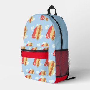 Mochila Impresa Superhéroe volador emparedado divertido 