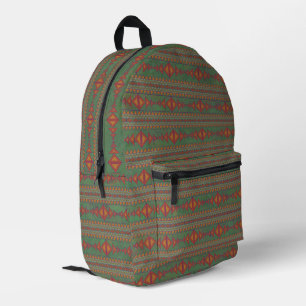 Mochila Impresa Suroeste Salvia Verde Geométrico