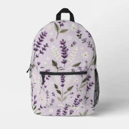 Mochila Impresa Susurros de lavanda - Impresión botánica folclóric