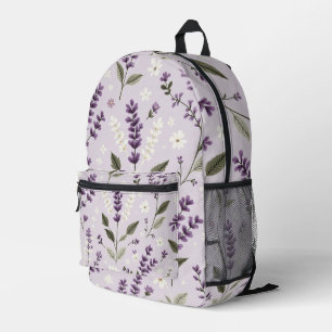 Mochila Impresa Susurros de lavanda - Impresión botánica folclóric