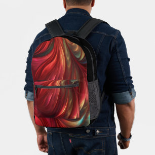 Mochila Impresa Swirl irlandés de resumen rojo