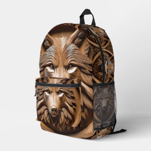 Mochila Impresa Sylvan Sentinel: La Impresionante Estampa del Lobo