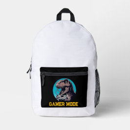 Mochila Impresa T-Rex Gamer Mode Dinosaur Art