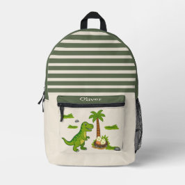 Mochila Impresa T-Rex Personalizado Dinosaurio Lindo Escuela