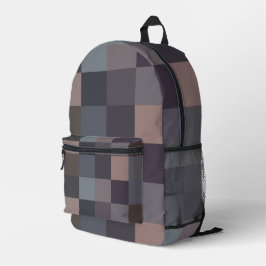 Mochila Impresa Tablero de ajedrez gris