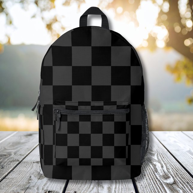 Mochila Impresa Tablero de ajedrez negro clásico y negro humeante (Subido por el creador)