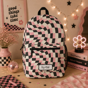 Mochila Impresa Tablero psicodélico groovy, Y2K 90s