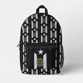 Mochila Impresa Taino Sol sobre BlkWht