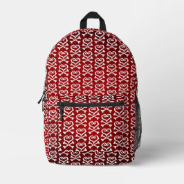 Mochila Impresa "Tainted Love" Corazón y Tibias Cruzadas
