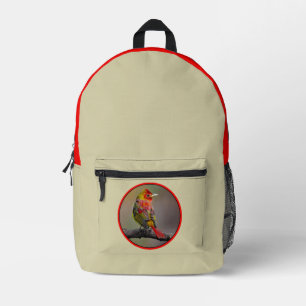 Mochila Impresa Tángara escarlata mudando - Fotografía original