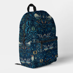 Mochila Impresa Tapiz Floral de William Morris Blue Birds Clásico