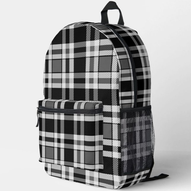 Mochila Impresa Tartán Tartán Tartán de plástico blanco gris negro (Subido por el creador)