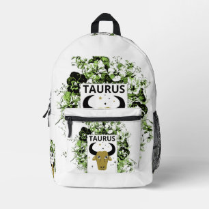 Mochila Impresa Tauro Zodíaco Maestro del Destino Arte Floral