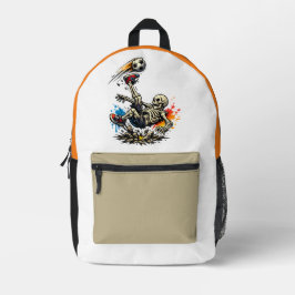 Mochila Impresa Taza de fútbol patada de bicicleta esqueleto estil