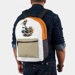 Mochila Impresa Taza de fútbol patada de bicicleta esqueleto estil