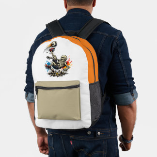 Mochila Impresa Taza de fútbol patada de bicicleta esqueleto estil