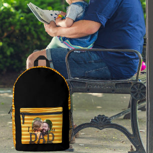 Mochila Impresa Te amo papá foto amarillo brillante