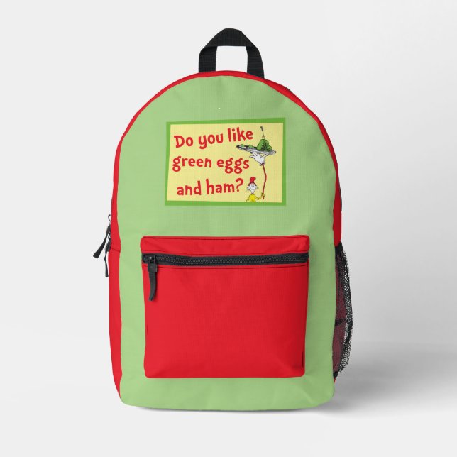 Mochila Impresa ¿Te gustan los huevos verdes con jamón? (Anverso)