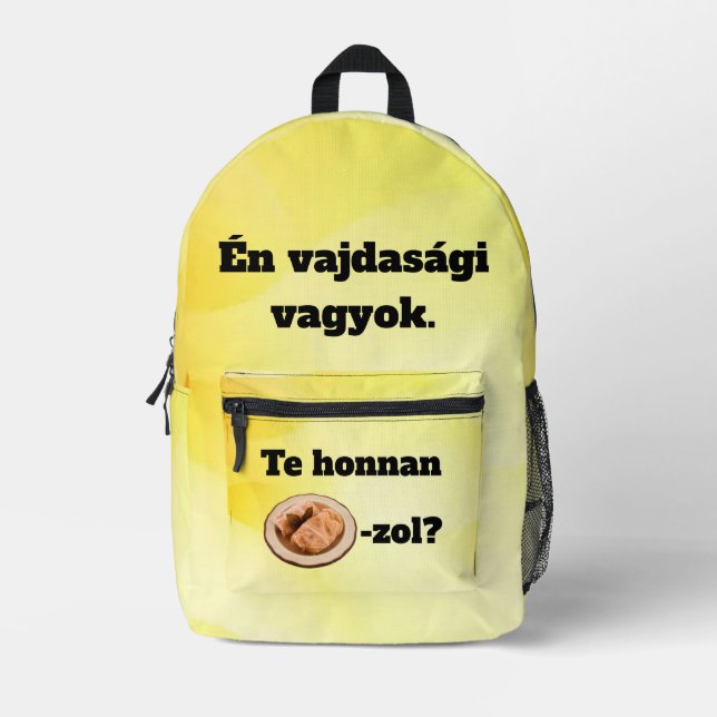 Mochila Impresa Te honnan SZÁRMA-zol? hátitáska (Anverso)