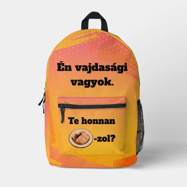 Mochila Impresa Te honnan SZÁRMA-zol? hátitáska (Anverso)
