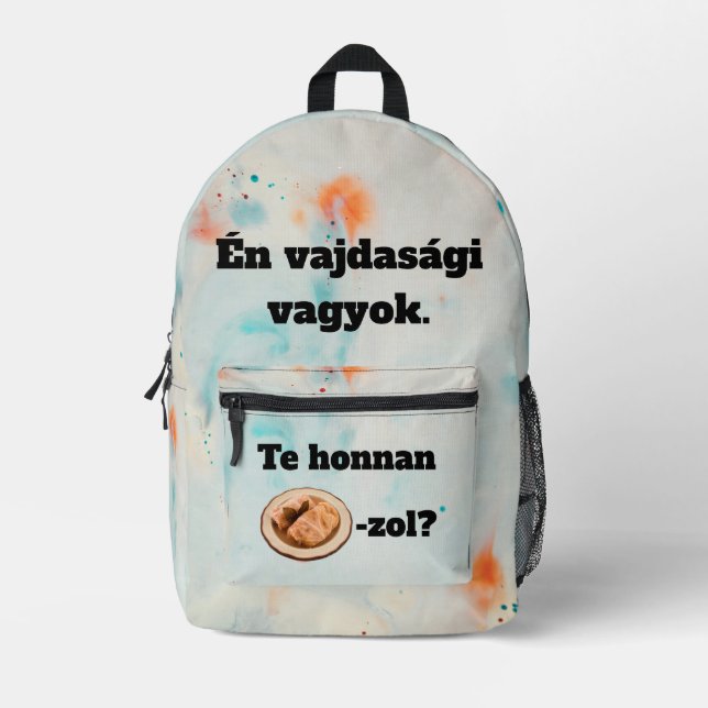 Mochila Impresa Te honnan SZÁRMA-zol? hátitáska (Anverso)