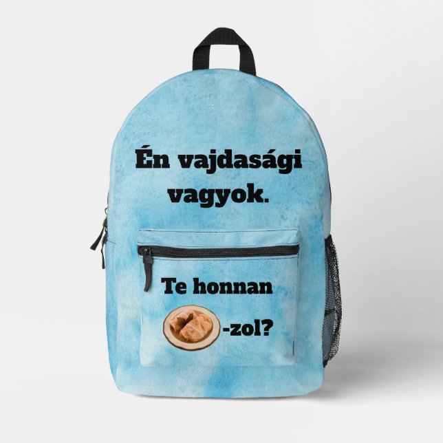 Mochila Impresa Te honnan SZÁRMA-zol? hátitáska (Anverso)