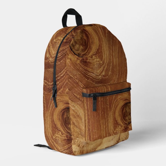 Mochila Impresa Teak Rustic Wood Grain Brown Nature Pattern Photo (Esquina izquierda trasera)