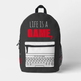 Mochila Impresa Teclado "LA VIDA ES UN JUEGO, JUGAR PARA GANAR"