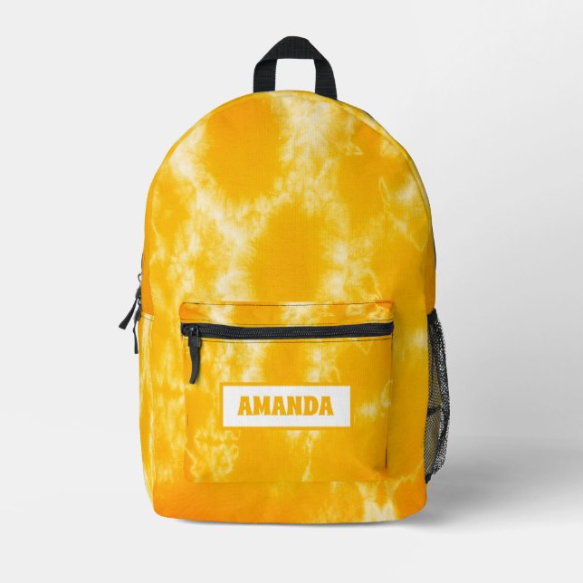 Mochila Impresa Tejido amarillo personalizado (Anverso)