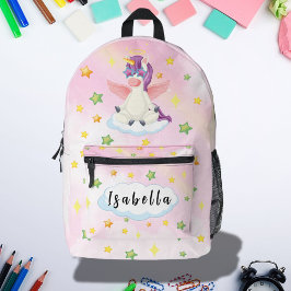 Mochila Impresa Tema de estrella de unicornio lindo para la escuel