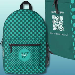 Mochila Impresa Tema de lunares elegante Código QR dinámico inteli