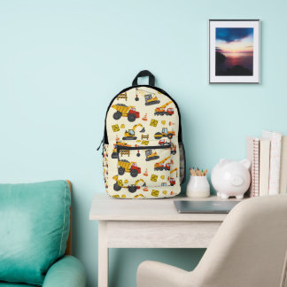 Mochila Impresa Tema de máquinas de camiones de construcción Ofici